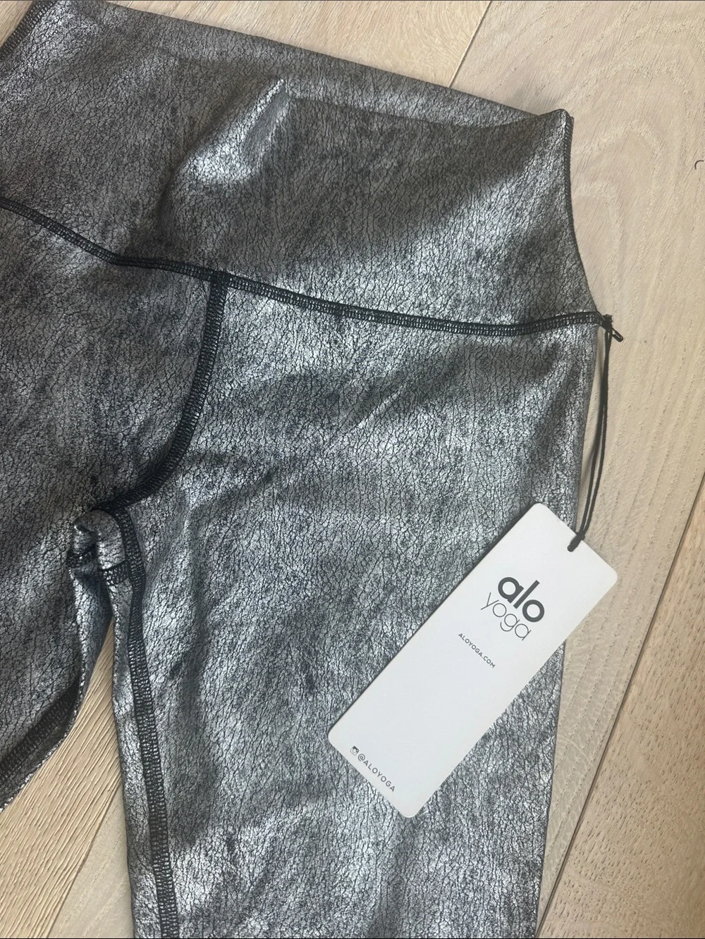 ALO Yoga Metallic Gunmetal High-Rise Leggings